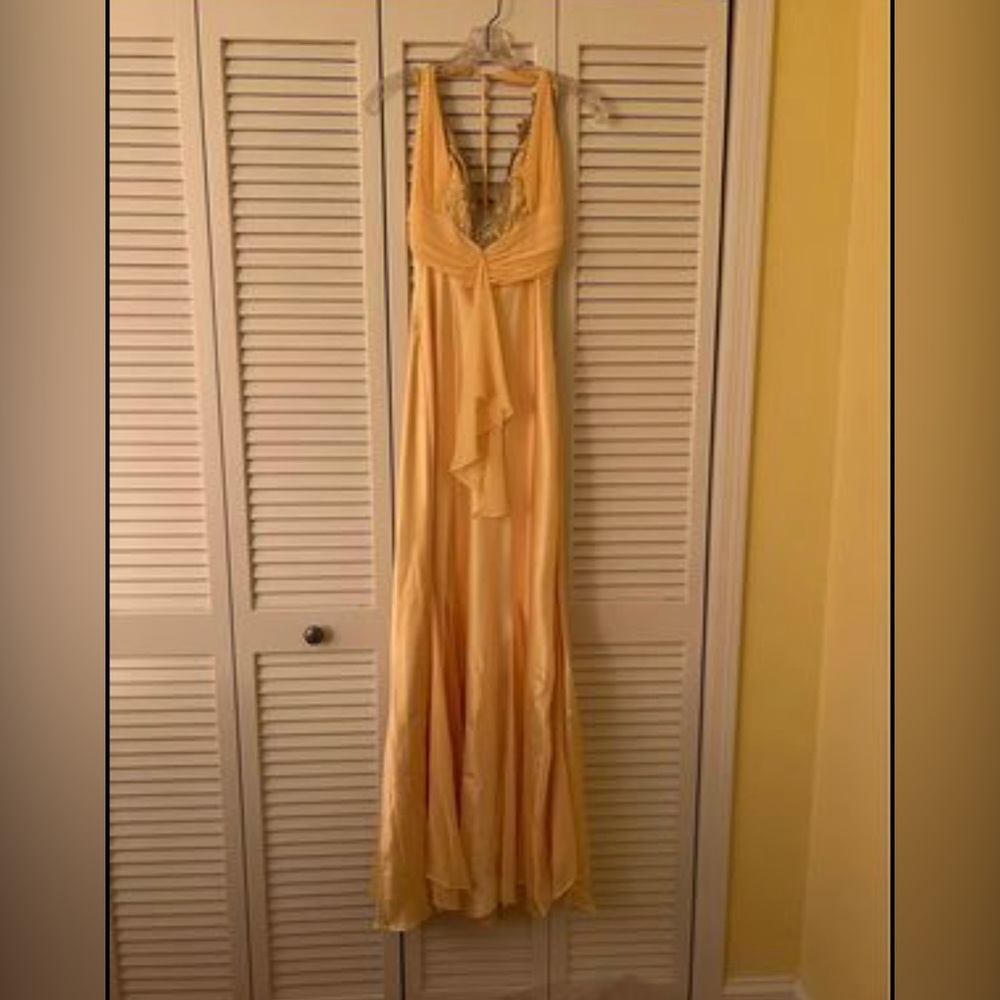 Mary L. Couture Yellow Prom Long Gown Size 6